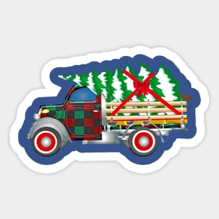 Merry Christmas Big Tree Truck Sticker